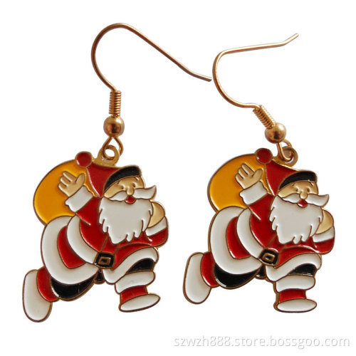 Metal Earring with Santa Claus (CXD-E002)
